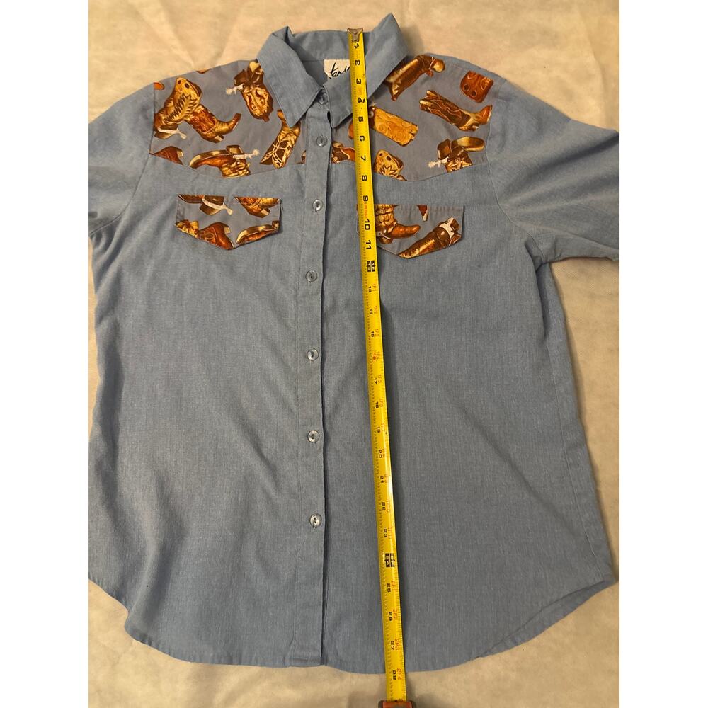 Tap & Co Western Cowboy Boot Shirt M Vintage Rodeo Unisex Festival Concert USA - Picture 9 of 12